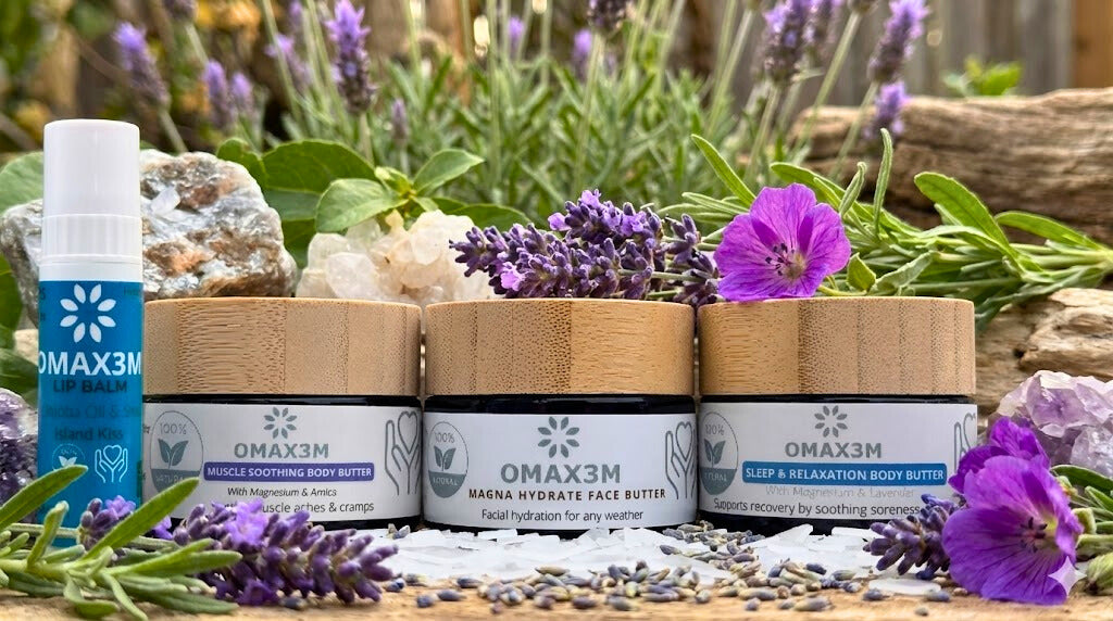 Island Kiss Mini Indulgence Bundle – magnesium body butter travel-size set with tropical scent.