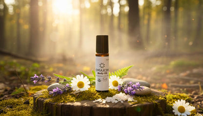 Omax3M aromatherapy body oil for stress relief and mindfulness